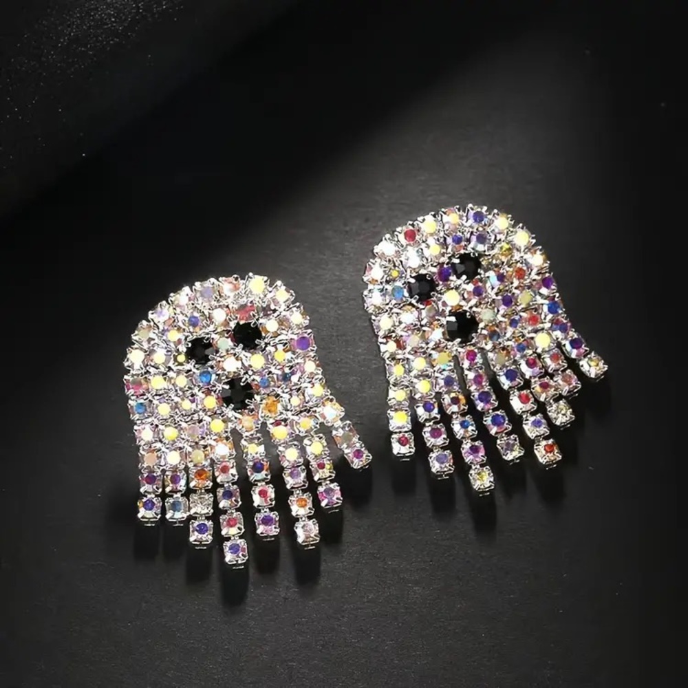 Rhinestone Ghost Earrings - NWT - Picture 2 of 4